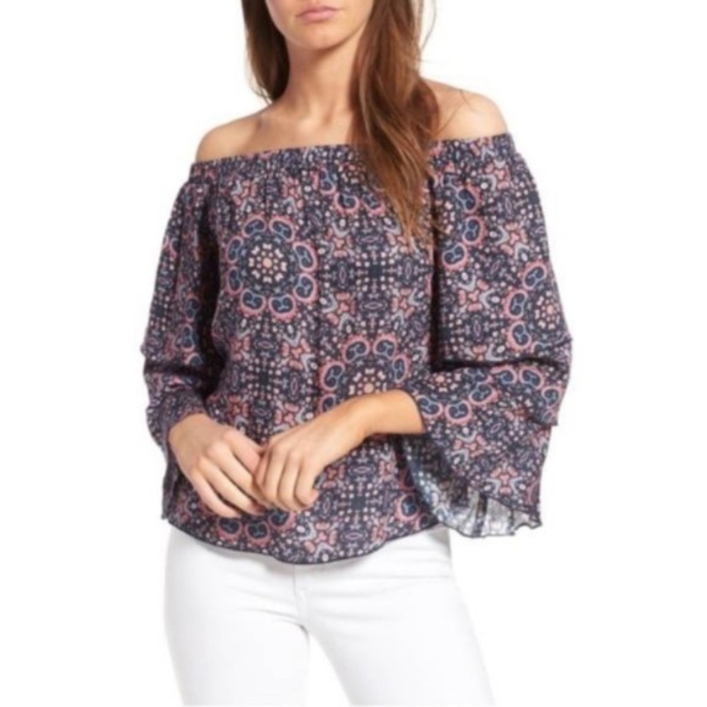 ELLA MOSS | Minoro Mosaic Off Shoulder Blouse
